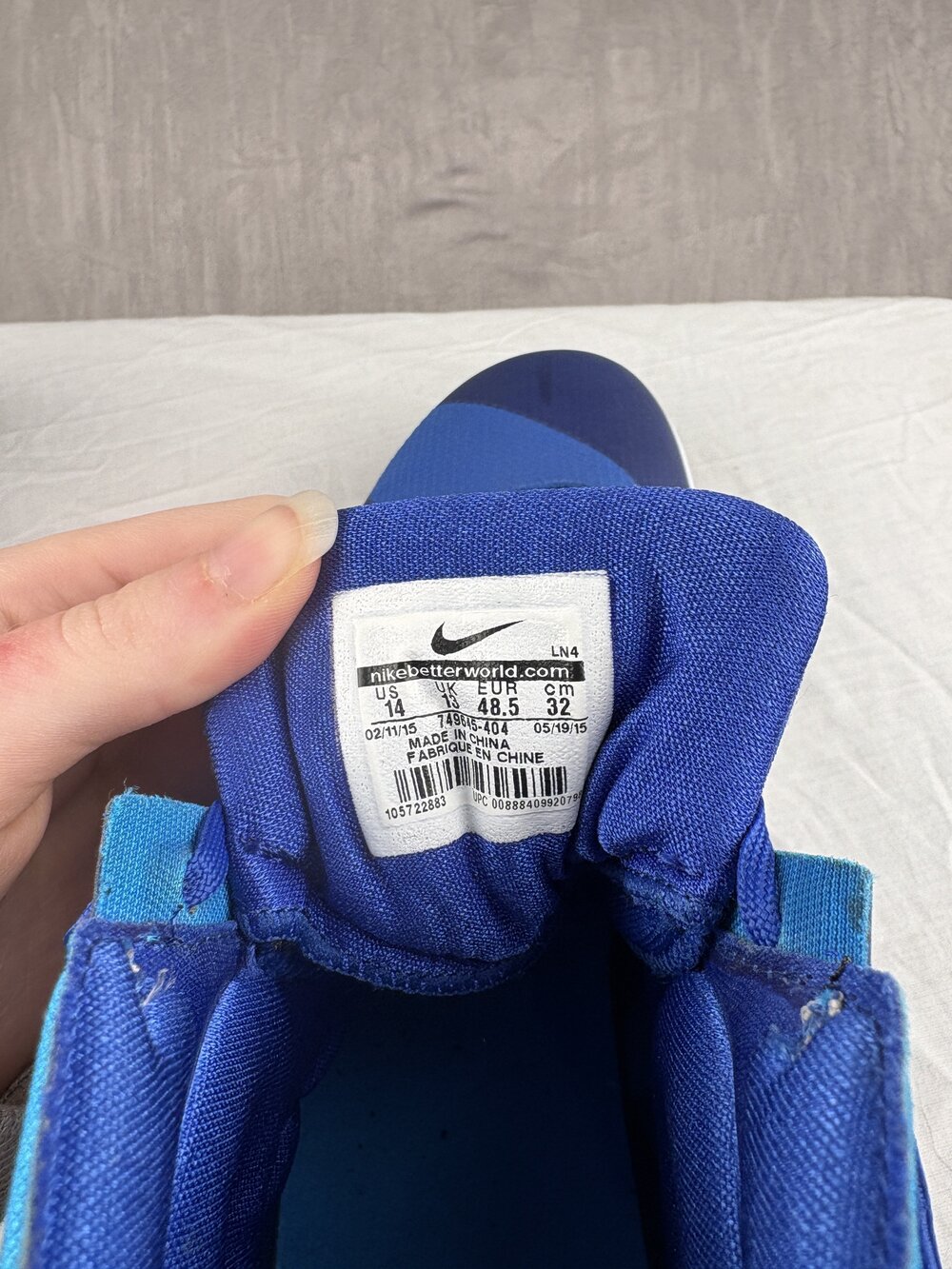 Nike High-Top Basketball Sneakers Sz 14 Blue/White - Picture 4 of 8